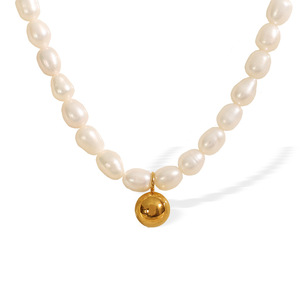 สร้อยคอมุกน้ำจืด เกรด AAA พร้อมจี้รูปกระดิ่งทอง สายคล้องคอ สำหรับใส่ทุกวัน - Product Image 5