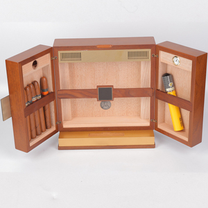 American Style High-End Cedar Wood Handmade Cigar <b>Box</b> Desktop Humidor Lacquer Technique Custom Logo Display Case Travel DS - Product Image 1