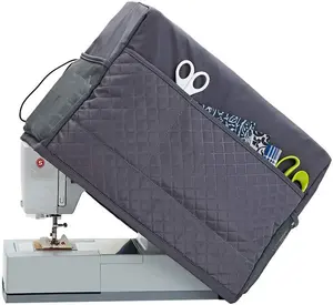 Custom Foldable Polyester Protective Dust Cover Sewing Machine Cover with Pockets