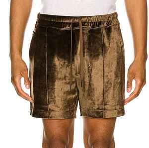 2025 Shorts en velours de luxe pour hommes personnalisés vêtements de sport de haute qualité en polaire de velours solide personnalisable - Product Image 3