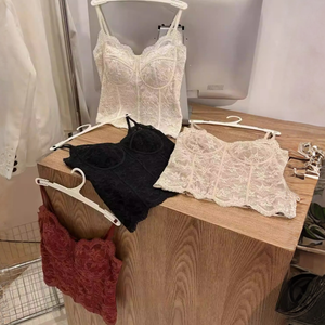 Top Corto con <span class=keywords><strong>Tirantes</strong></span> de Encaje, Relleno en el Pecho, Espalda Bonita, Estilo Dulce, Transpirable y Ecológico, Térmico para <span class=keywords><strong>Mujer</strong></span> - Product Image 5
