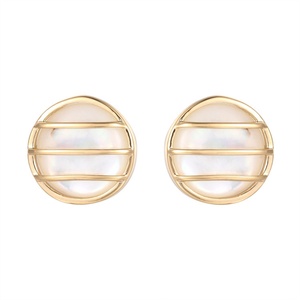 Parure de bijoux classique en acier titane plaqué or PVD, collier et boucles d'oreilles en forme de coquillage pour femme - Product Image 4