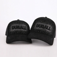 Casquettes de baseball en maille personnalisées avec logo brodé, en tissu suédé et strass, style Y2K, ajustables, pour la performance, vente en gros