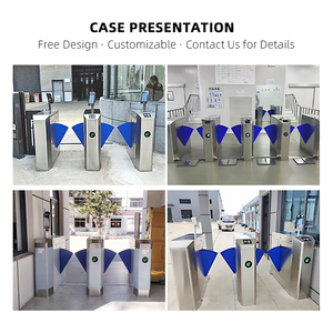 Hot bán 304 thép không gỉ Flap rào cản turnstile cổng cho trường văn phòng xây dựng RFID Đầu đọc thẻ an ninh kiểm soát truy cập - Product Image 3
