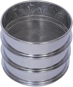 Tamis de laboratoire en acier inoxydable 304, mailles 200, 80 et 10 (0,074, 0,18 et 2 mm), diamètre 4 pouces, pour laboratoire - Product Image 1