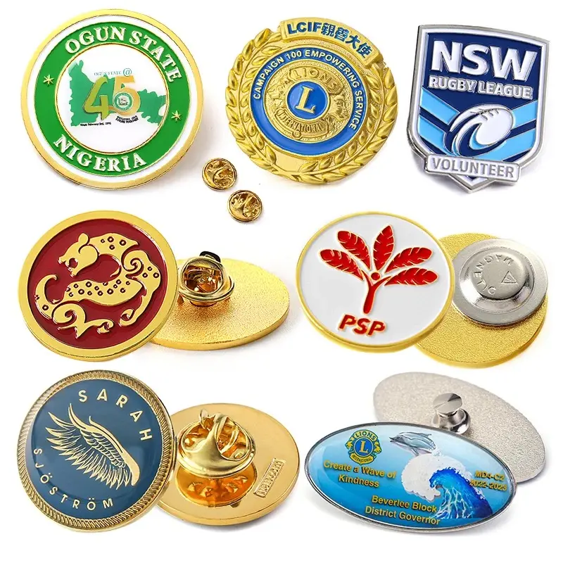 Custom logo Hat Pins Small Gold Metal Soft Enamel Custom Button Pins Bulk Epoexy Saudi Arabia Magnet Lapel Pins for Clothes