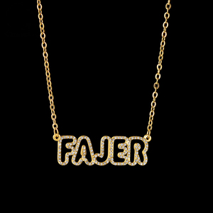 Custom Name Gold Plated Stainless Steel Hip Hop Necklace with Zircon Inlaid Hollow Letters Personalized Gift for Women & Men - Product Image 4