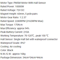 Moteur QS Motor QS165 9000W V3 72V 60H Version Hall 12kW Max PMSM Moteur à entraînement central Fardriver ND72680 Kit de conversion pour Surron Light Bee