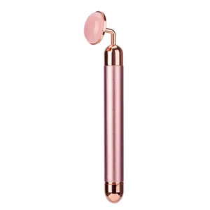 6000 vibrations per minute Electric Facial Jade Massager Aluminum Alloy Face Eyes Skin Vibrating Lift jade Roller Beauty Bar