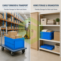 Caisse pliable en PP recyclable robuste Sinocube avec couvercle, conteneur pliable empilable pour un transit efficace en entrepôt et en vente au détail