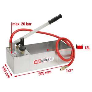 KS TOOLS - 902.2004 Pompe d'essai de pression en acier inoxydable, 12 litres-DETECTION DE FUITE EAN 4042146041772 - Product Image 3