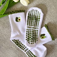 Chaussettes de yoga antidérapantes, chaussettes de Pilates antidérapantes, logo personnalisé, mignonnes pour femmes, chaussettes de barre