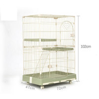 Cage à chat moderne d'intérieur, super grande, de haute qualité, en métal, pliable, maison de luxe pour chat avec bac à litière en plastique, vente en gros