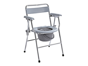 Silla de Ruedas Plegable Portátil con Respaldo de Plástico a Rayas, Ayuda de Movilidad Plegable para el Cuidado en el Hogar y Dormitorio - Product Image 5