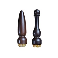Ziguangtan Ensemble complet de deux masseurs faciaux en forme de petite graine de lotus et de bâtonnets d'acupression pour les yeux, outils de soin de la peau en bois de santal violet