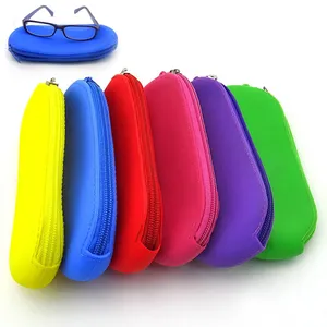 Factory New Sales Silicone Zipper Pouch Purse Wallet Glasses Silicone Sun Glasses Cases Box For Sunglasses