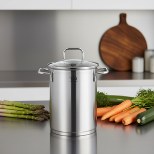 หม้อนึ่งสเตนเลสสตีล ELO Spargeltopf Citrin ขนาด 8 ลิตร พร้อมฝาแก้ว สำหรับผักและพาสต้า - Product Image 3