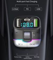 Adaptateur audio modulateur FM double USB QC PD, chargeur de voiture, allume-cigare, lecteur MP3 de voiture 5.4, émetteur FM BT 5.3 pour voiture