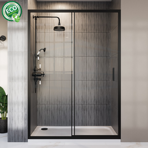 Cerramiento Doble Deslizante de Vidrio Templado de 8 mm con Acabado Negro Mate - Fábrica OEM/ODM - Product Image 1