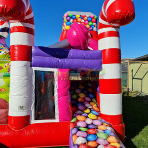 Castillo inflable comercial Springkussen Candyland con tobogán, combo de brincolín inflable para niños - Product Image 5