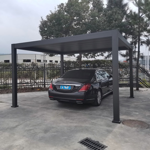 机动化铝制车棚凉棚凉棚室外防水凉亭屋顶3x3 3x4 3x5 3x6 4x4 4x5 4x6m后院铝制遮阳篷 - Product Image 1