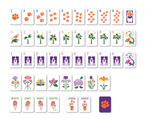 Ensemble de Mahjong de Luxe en Acrylique Thème Patte de Tigre Clemson, Sous Licence Officielle, Prévente et Précommande Disponibles - Product Image 2