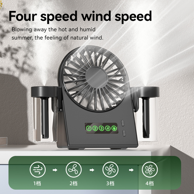 Custom Dest Misting Air Circulator Dual Spray Humidifier Low Noise USB Rechargeable Cooling Fan for Home Hotel Office