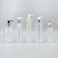 Bouteille de shampooing en plastique PETG 200ml 300ml 350ml 450ml Bouteille Conteneur Bouteille transparente vide avec pompe à lotion pour gel douche