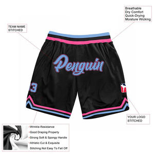 Pantalones cortos de baloncesto a granel para hombre en blanco de malla de poliéster transpirable ligero bordado - Product Image 2