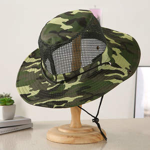 Wholesale Camouflage Mesh <b>Bucket</b> <b>Hats</b> Wide Beach <b>Hat</b> UV Breathable Hunting Fishing Climbing Hiking Outdoor <b>Men</b> - Product Image 2