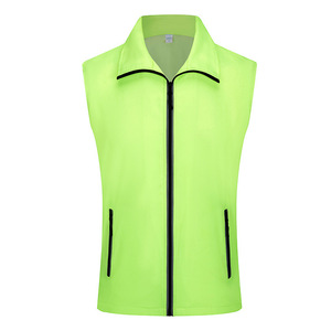 Gilet de sécurité réfléchissant vert fluorescent unisexe, en matériau fin, pour l'automne - Product Image 1