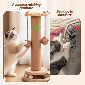 Arranhador de Gato Moderno em Madeira, Brinquedo Interativo de Atividade, Treinamento de Escalada em Sisal Natural para Gatos de Interior - Product Image 4