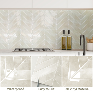 Azulejos Autoadhesivos 3D para Pared, Azulejos de Interior de Lujo, Imitación de Piedra, Textura de PU/PET, para Cocina y Baño, 5 Unidades - Product Image 2