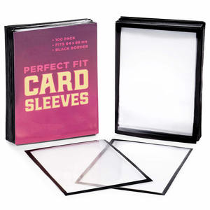 Protecteurs de cartes à collectionner en plastique double personnalisés de qualité supérieure vente en gros Bordure noire sur les pochettes intérieures de cartes pour la rédaction et la collecte - Product Image 1