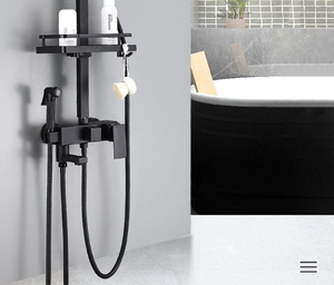 Ensemble de douche mural de luxe gris pour villa, grand rangement, jet de pluie pressurisé, massage, acier inoxydable, appartement haut de gamme - Product Image 4