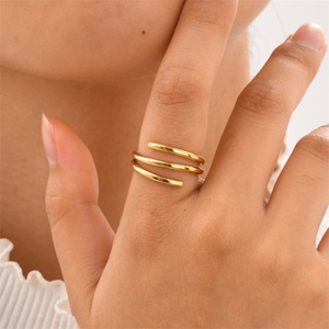 Anillo Abierto de Acero Inoxidable Hipoalergénico Personalizado, Diseño Transparente, Anillo Ecológico para la Fabricación de Joyas - Product Image 3