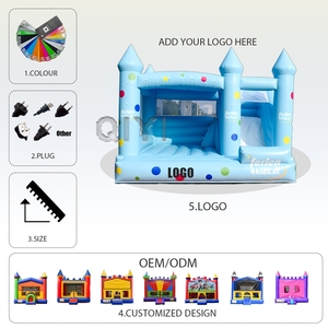 Castello Gonfiabile Commerciale Premium <span class=keywords><strong>Blu</strong></span> Cielo con Area di <span class=keywords><strong>Salto</strong></span> Rinforzata e Rete di Sicurezza per Noleggio Feste all'Aperto - Product Image 3