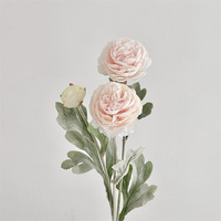 Bunga Ranunculus Buatan Tangan FL-946 Warna Putih Muda, Bunga Peony Sentuhan Asli untuk Dekorasi Ruang Tamu & Acara Pernikahan