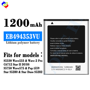 Batería de Teléfono Móvil de 1200 mAh EB494353VU para Samsung Galaxy Mini S5750 S5250 S5330 S7320E S7230 S5570 I559 S5358 T499 - Product Image 2
