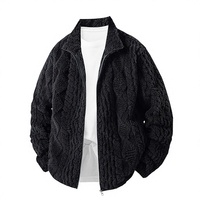 Veste d'hiver pour homme en polaire texturée 3D G-stone, taille européenne, épaisse, en corail, avec fermeture éclair, coupe décontractée, pour le marché transfrontalier