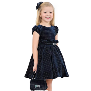 Abbigliamento per bambini design cintura in velluto da ballo con volant per la produzione di design per bambine - Product Image 1