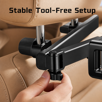 Support de téléphone pour appuie-tête de siège arrière de voiture compatible iPad avec fixation par clip en plastique ABS pour les voyages et les sorties d'enfants