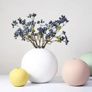 İskandinav Morandi küresel çiçek süsleme dekorasyon seramik vazo