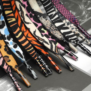 Tali Sepatu WEGOODZF Custom Bermotif Hewan Warna-warni, Tali Sepatu Poliester Datar Motif Leopard untuk Sepatu Sneakers dan Sepatu Kasual - Product Image 3