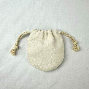 Manufacturer 100% Organic Muslin Cotton Pouch Customized Eco-friendly Dust Bag <b>Mini</b> Cotton <b>Canvas</b> Drawstring Bag - Product Image 4