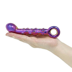 Regenbogen Galaxie Glas Kristall Dildo Prostata Pull Plug G-Punkt Zauberstab <span class=keywords><strong>Anus</strong></span> Trainer Langes Glas Anal Butt Plug Für Frauen Männer Anfänger - Product Image 4