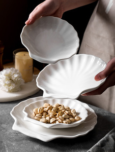 Plat à dîner en céramique en forme de coquille créative, vaisselle de table, plateau à collation, dessert, plateau de restaurant d'hôtel, vaisselle de table créative, <span class=keywords><strong>assiette</strong></span> à pâtes - Product Image 2