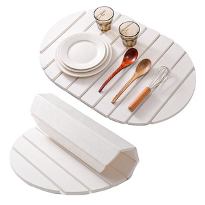 Grand tapis de séchage de vaisselle en pierre super absorbant pour comptoir de cuisine à séchage <span class=keywords><strong>rapide</strong></span> tapis de terre de diatomées pliables séchage de vaisselle en plastique - Product Image 2