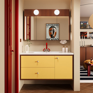Bathroom cabinet ceramic integrated basin bathroom sink <b>hand</b> <b>wash</b> basin combination - Product Image 5
