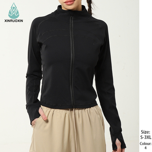 <span class=keywords><strong>Blazer</strong></span> moulant décontracté à col montant pour femmes Vêtements de fitness Manteau de sport à manches longues à séchage rapide pour femmes - Product Image 1